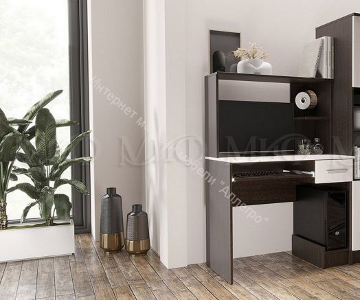 Стол компьютерный №3 Дуб белёный, Венге