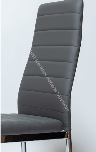 Стул "F-261-3"  Серый кожзам/Хром