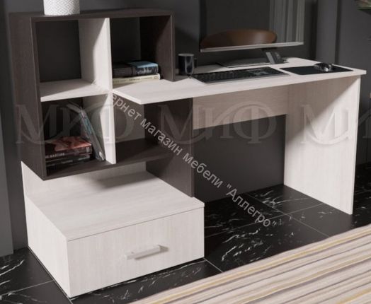 Стол компьютерный угловой №8 Сандал светлый, Дуб Венге