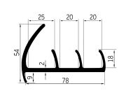 Профиль уплотнительный L=2.6 м/п ширина 78 мм