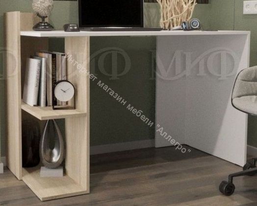 Стол компьютерный №10 Белый, Дуб Сонома