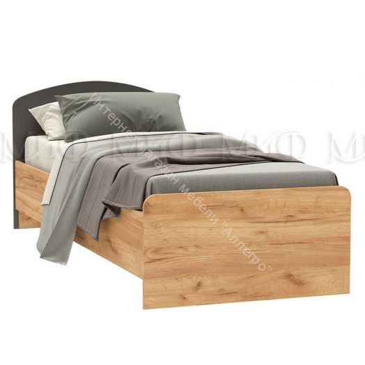 Кровать детская Мартина 0,8х2,0м ЛДСП Графит, Дуб Крафт