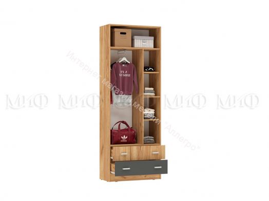 Тумба прикроватная Мартина ЛДСП Графит, Дуб Крафт