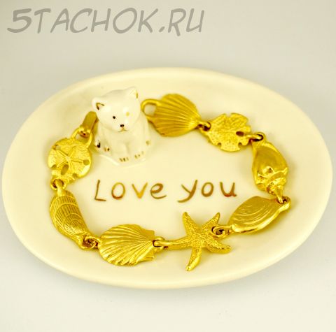 Браслет "Морские ракушки" цвет золота (США)