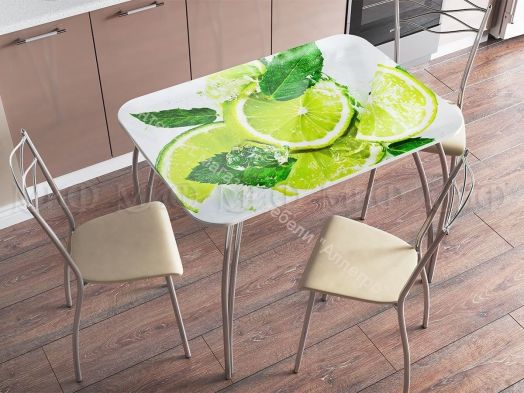 Стол обеденный прямоугольный 1000*670 фотопечать Орхидея Сиреневая