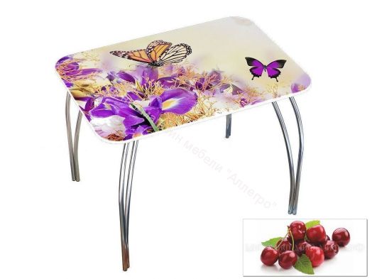 Стол обеденный прямоугольный 1000*670 фотопечать Вишня