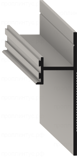 Теневой плинтус скрытого монтажа Pro Design 380 чёрный анодированный