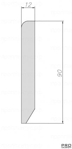 МДФ плинтус Pro Design Classic 6R грунт под покраску 12х90 мм