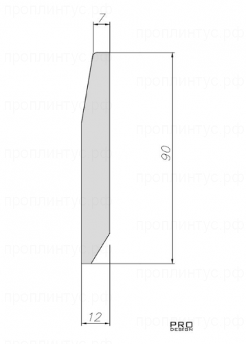 МДФ плинтус Pro Design Classic Nova любой цвет по RAL, NCS 12х90 мм
