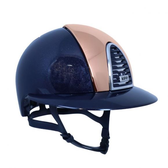 Шлем (жокейка) KEP Italia cromo 2.0 diamond blue polo rose mirror front