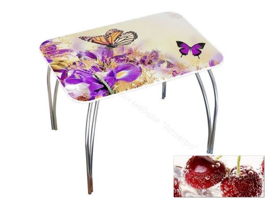 Стол обеденный прямоугольный 1000*670 фотопечать Черешня