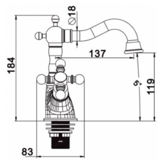 LAVABO KRANT GAPPO G1389-4, qızılı cizgi 3