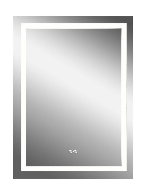 Зеркало Континент Verte Led 600х800 с часами, датчиком движения ЗЛП478