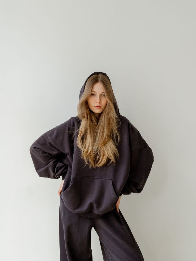 Худи оверсайз в цвете графит