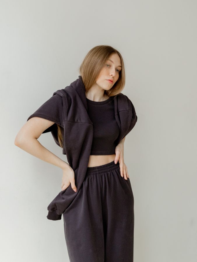 Худи оверсайз в цвете графит