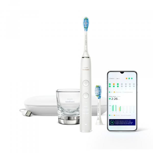 Звуковая зубная щетка Philips Sonicare DiamondClean 9000 HX9913, белый