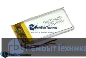 Аккумулятор Li-Pol (батарея) 4*20*40мм 2pin 3.7V/450mAh