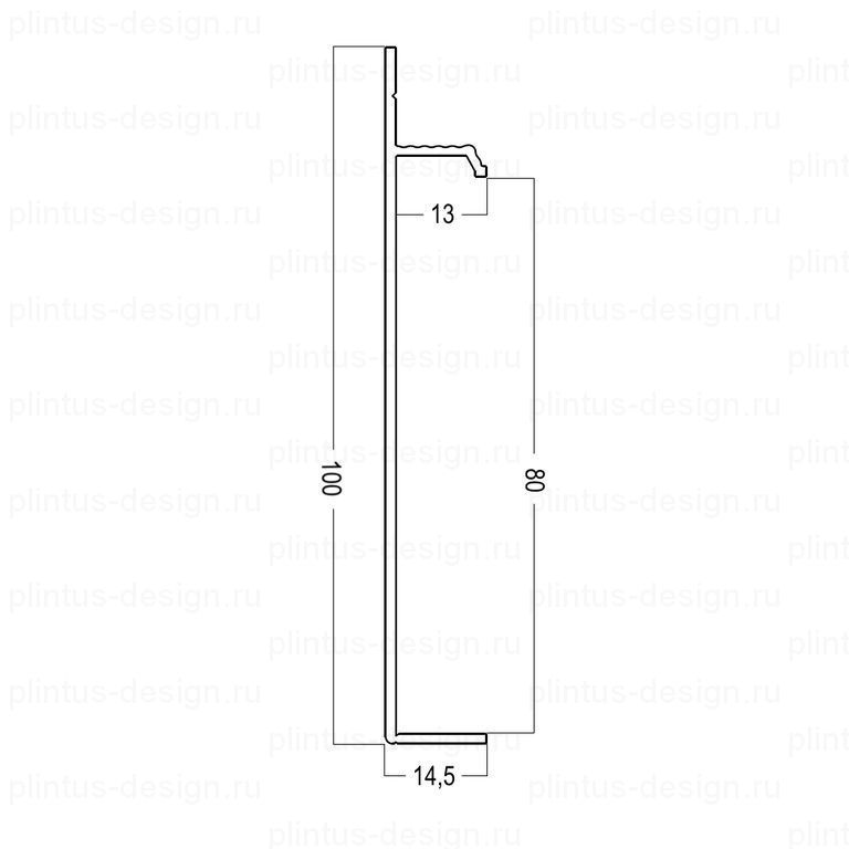 Плинтус скрытого монтажа Pro Design Universal 235 чёрный муар