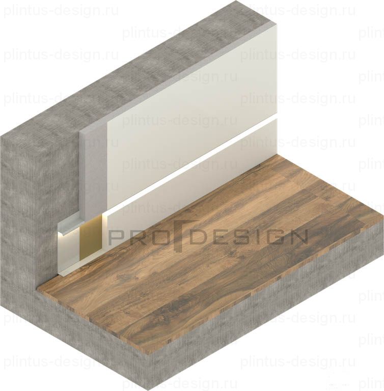 Плинтус скрытого монтажа Pro Design Universal 235 анодированный