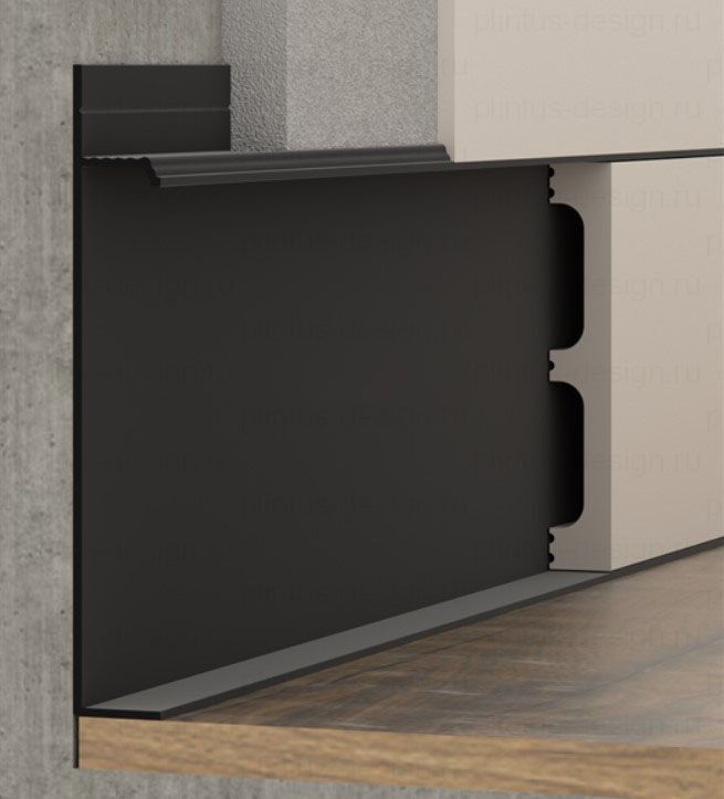 Плинтус скрытого монтажа Pro Design Universal 235 чёрный муар