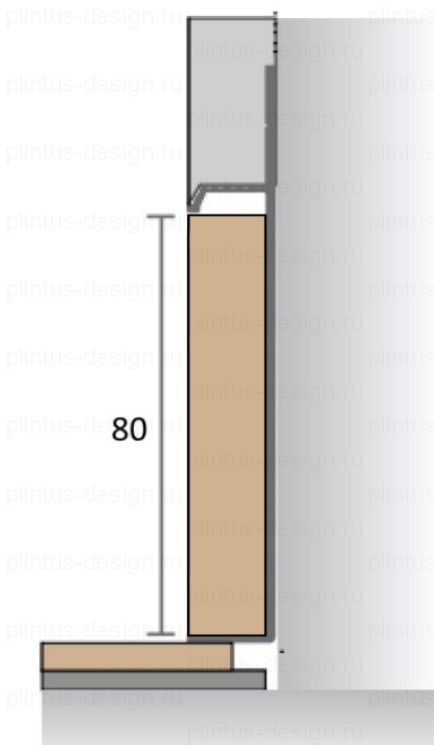 МДФ вставка Pro Design в скрытый плинтус 80 мм, грунт под покраску