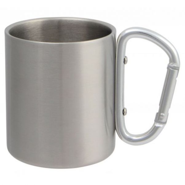 Elbrus термокружка с карабином серебристым