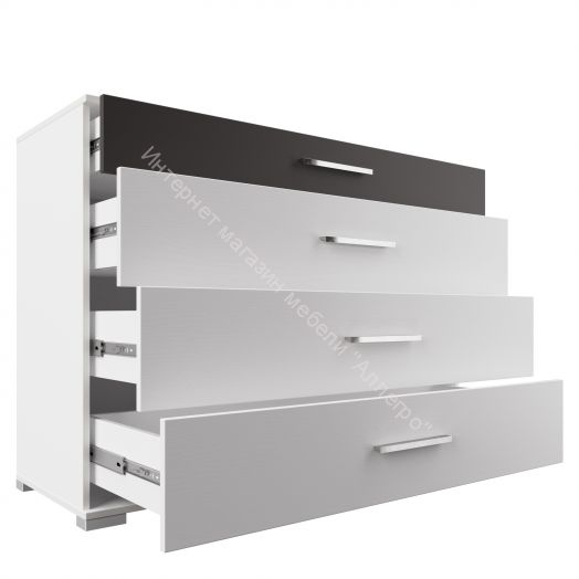 Комод Джолин ПМ 245.07 исп. 3 Графит Софт, Белый