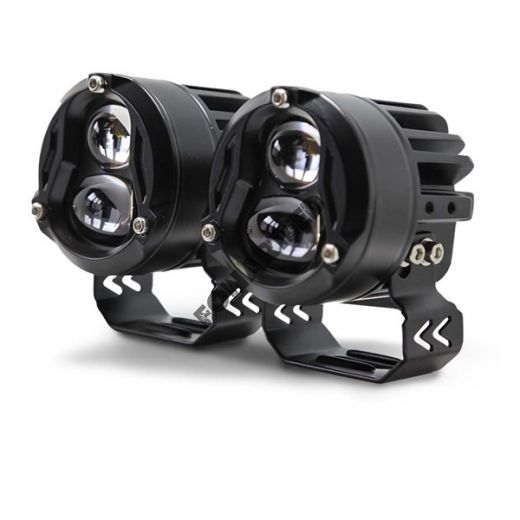 Светодиодные фары мотоцикла FG2-45W combo Super ближний желтый, дальний свет белый