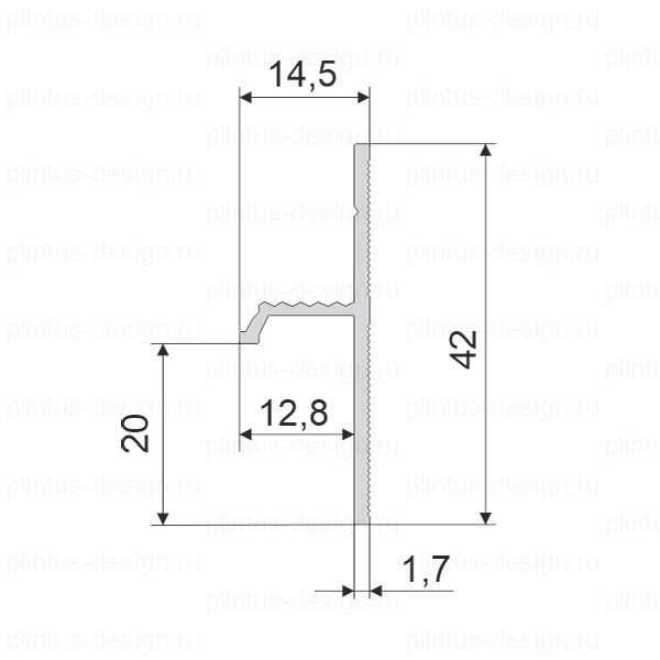 FD-04 теневой профиль серебристый