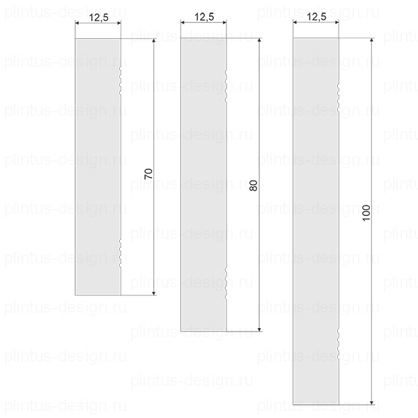 МДФ вставка FD 80 мм в скрытый плинтус, грунт под покраску