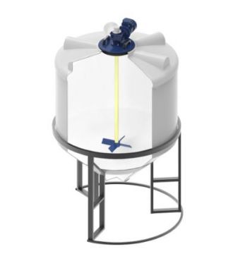 Емкость ФМ 1000 белый в обрешетке с лопастной мешалкой