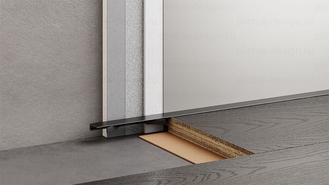 Микроплинтус для пола Хром матовый