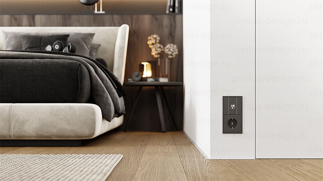 Микроплинтус для пола Хром матовый