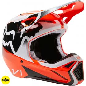 Fox V1 Leed Flo Orange (2023) шлем внедорожный