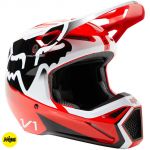 Fox V1 Leed Flo Red шлем внедорожный