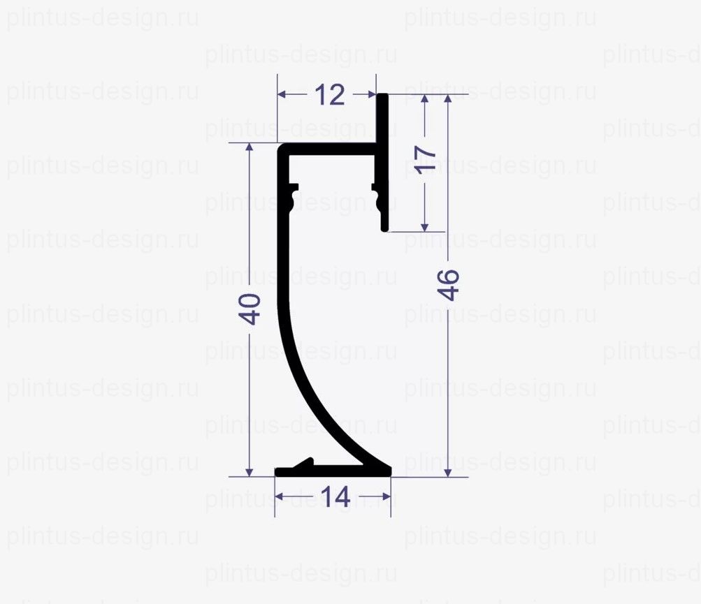 SC 7612 теневой радиусный плинтус Line Art