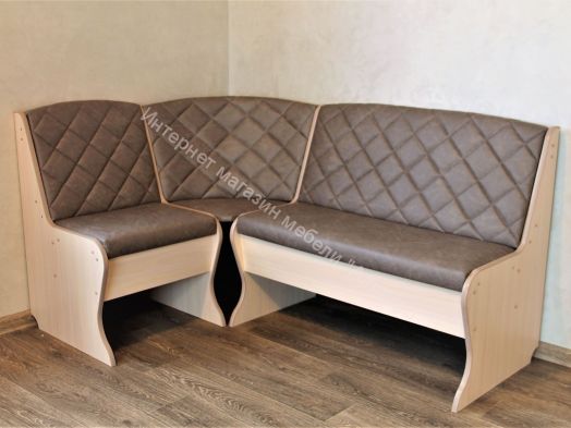 Кухонный уголок Барон 2 (скамья), млечный дуб/замша коричневая