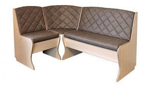 Кухонный уголок Барон 2 (скамья), млечный дуб/замша коричневая