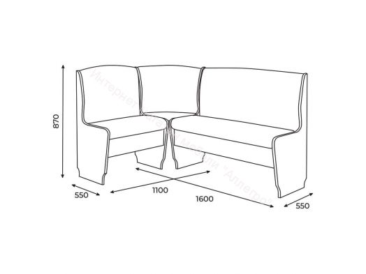 Кухонный уголок Барон 2 (скамья), венге/замша коричневая