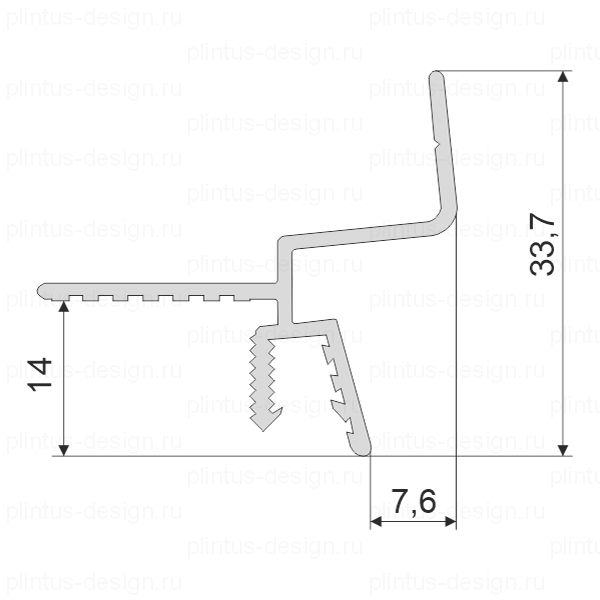 Теневой профиль ФЕСО для потолка из ГКЛ, зазор 7.6 мм