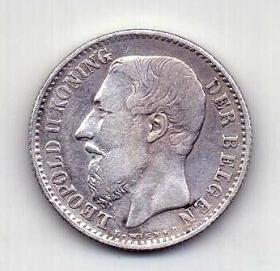 1 франк 1886 Бельгия XF Редкий год