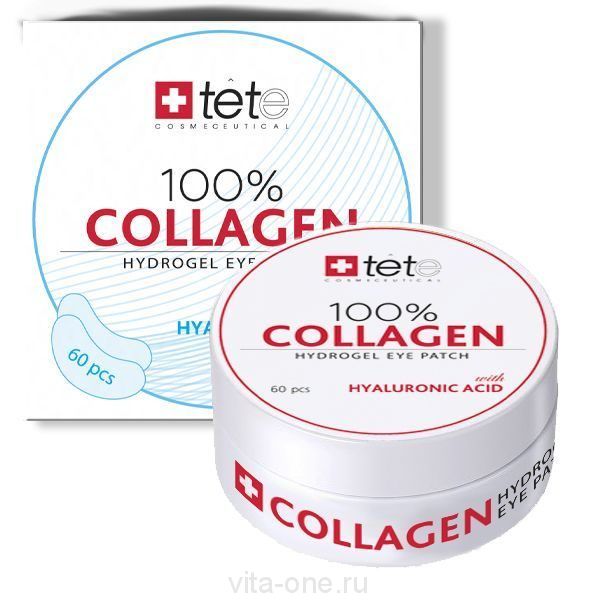 Гидроколлагеновые патчи для век (100% Collagen EYE PATCH) Tete cosmeceutical (Тете косметик) 60 шт