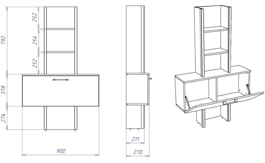 Д-6 Надстройка к тумбе малой "Денвер"