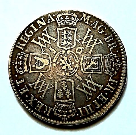 1/2 кроны 1691 Англия Великобритания XF Редкость