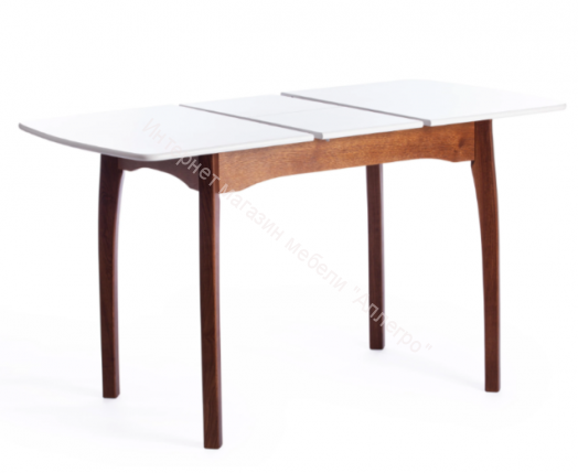 Стол CATERINA	бук, мдф, 100+30x70x75, коричневый, белый