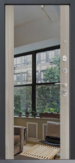 Входная дверь Command Doors Графика Зеркало Белая лиственница