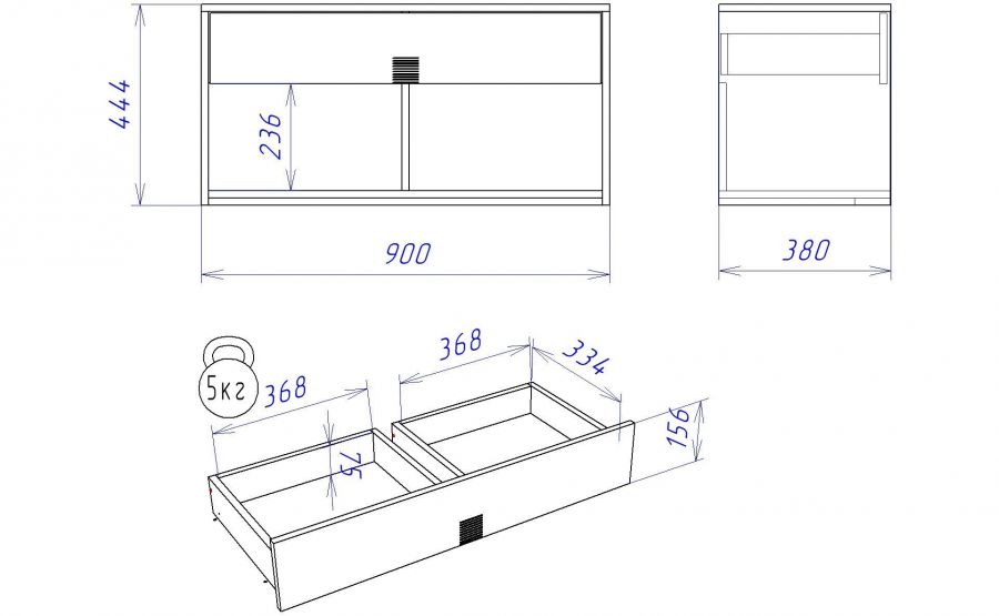 Тумба низкая 900 ПМ-6 "Мале"