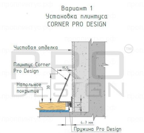 Плинтус Pro Design Corner 570 Черный анодированный