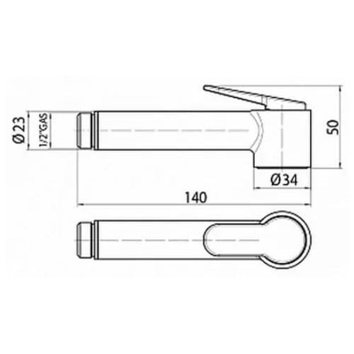 Комплект гигиенический лейка с держателем Bossini Paloma-Flat ABS C0317 ФОТО