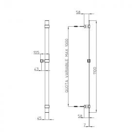 Настенная душевая штанга Bossini Flat 110 см D46000 ФОТО